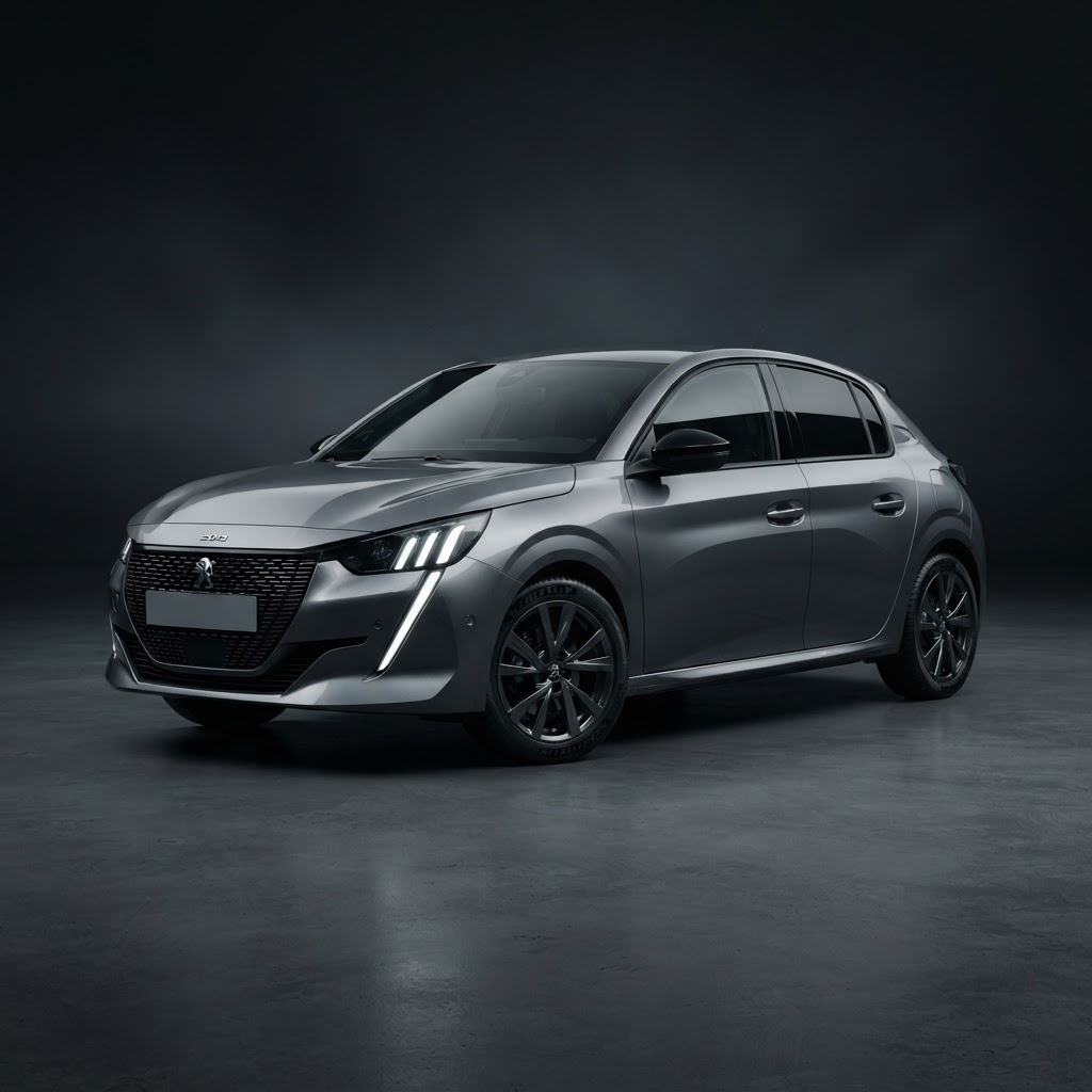 Peugeot 208 hybride de la flotte FOURM CAR à Tanger