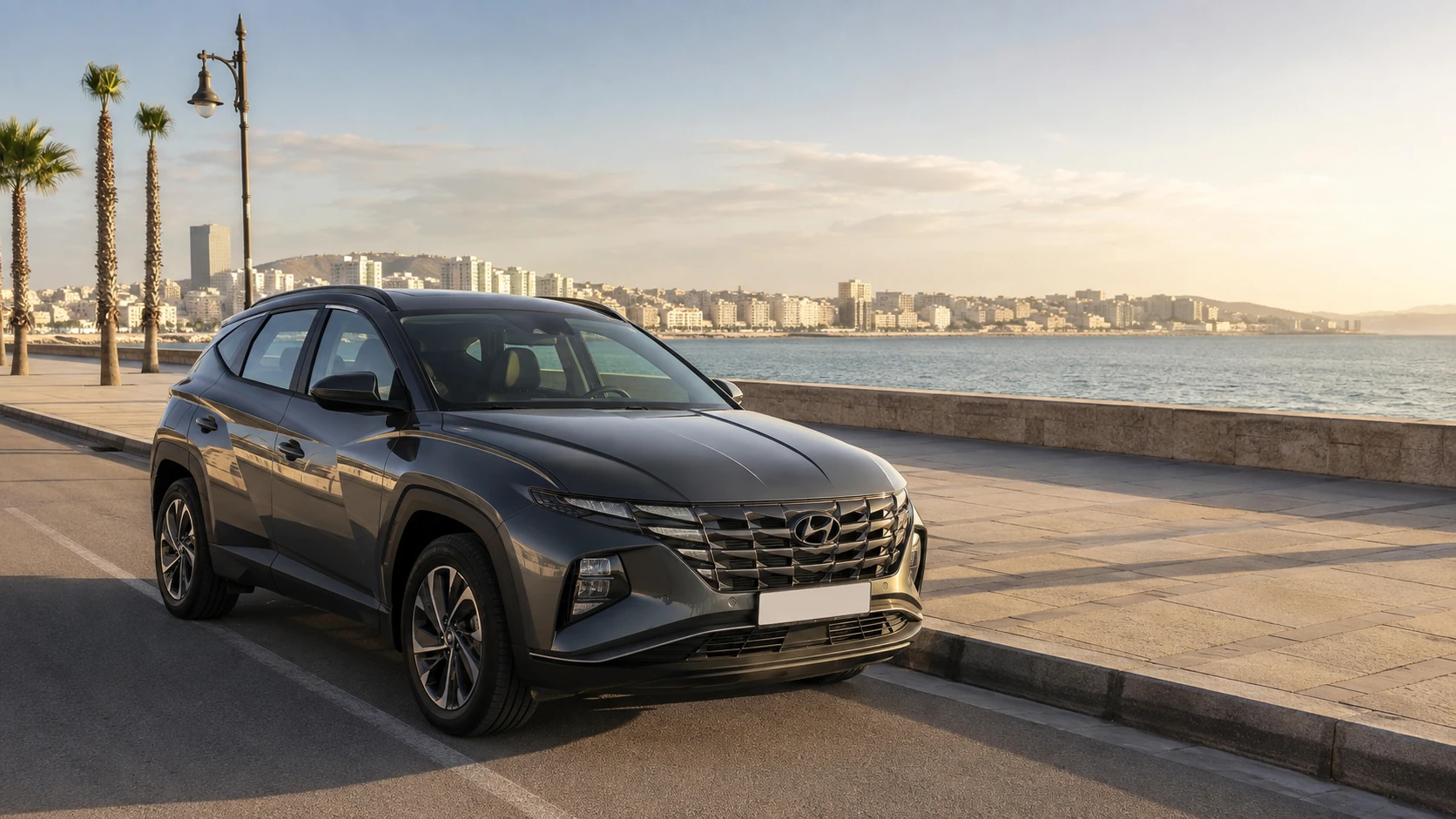 Hyundai Tucson de location sur la Corniche de Tanger