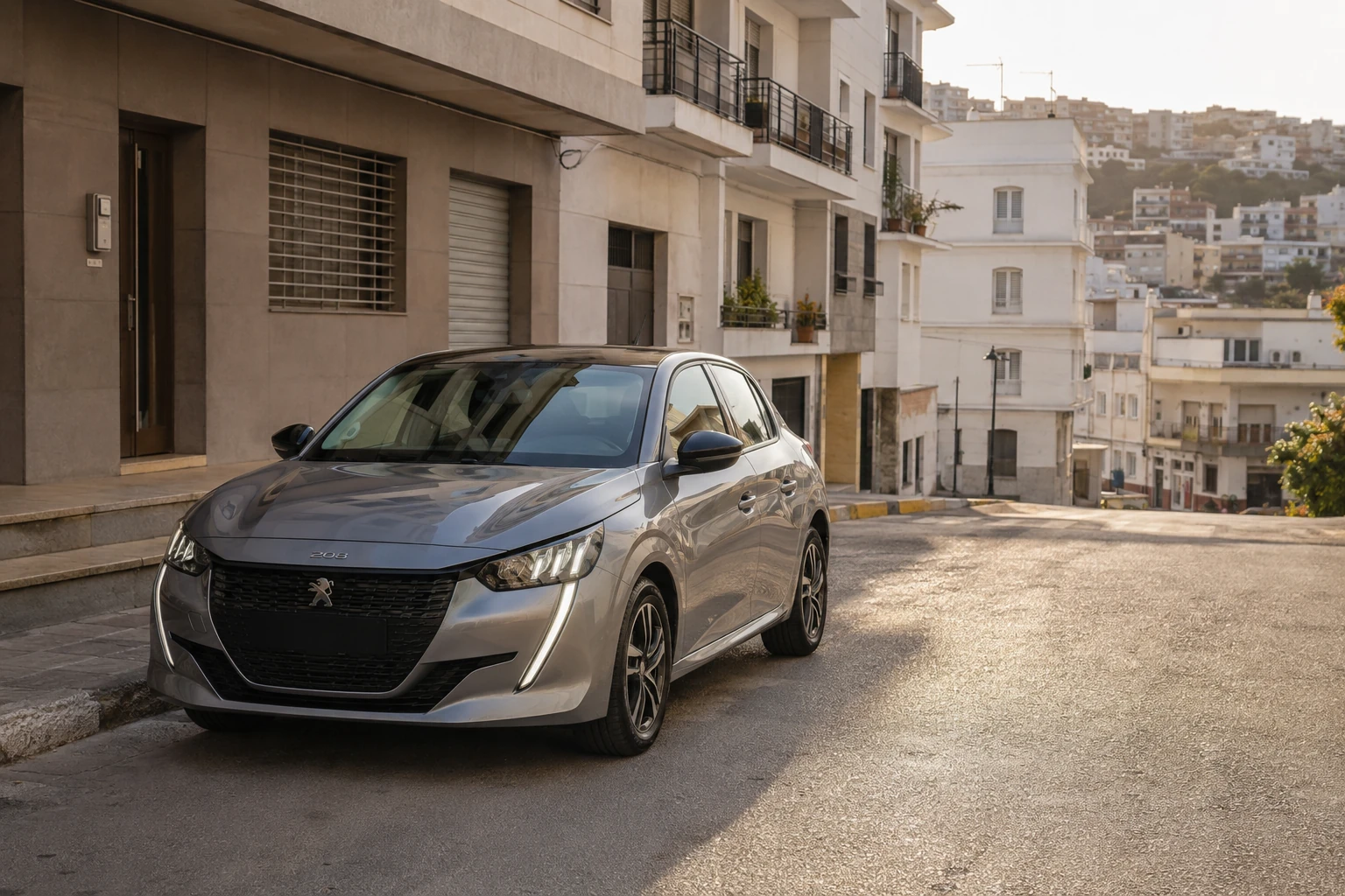 Peugeot 208 Hybride de location livrée au Quartier Hassan à Tanger