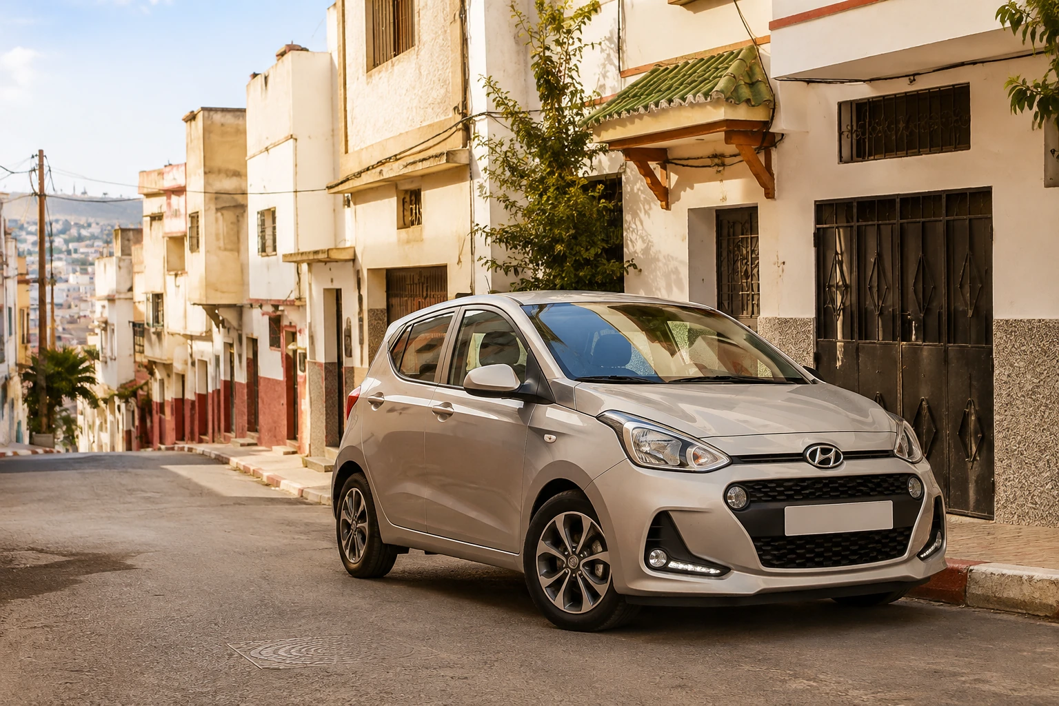 Hyundai i10 automatique de location pour circuler à Berouaka à Tanger