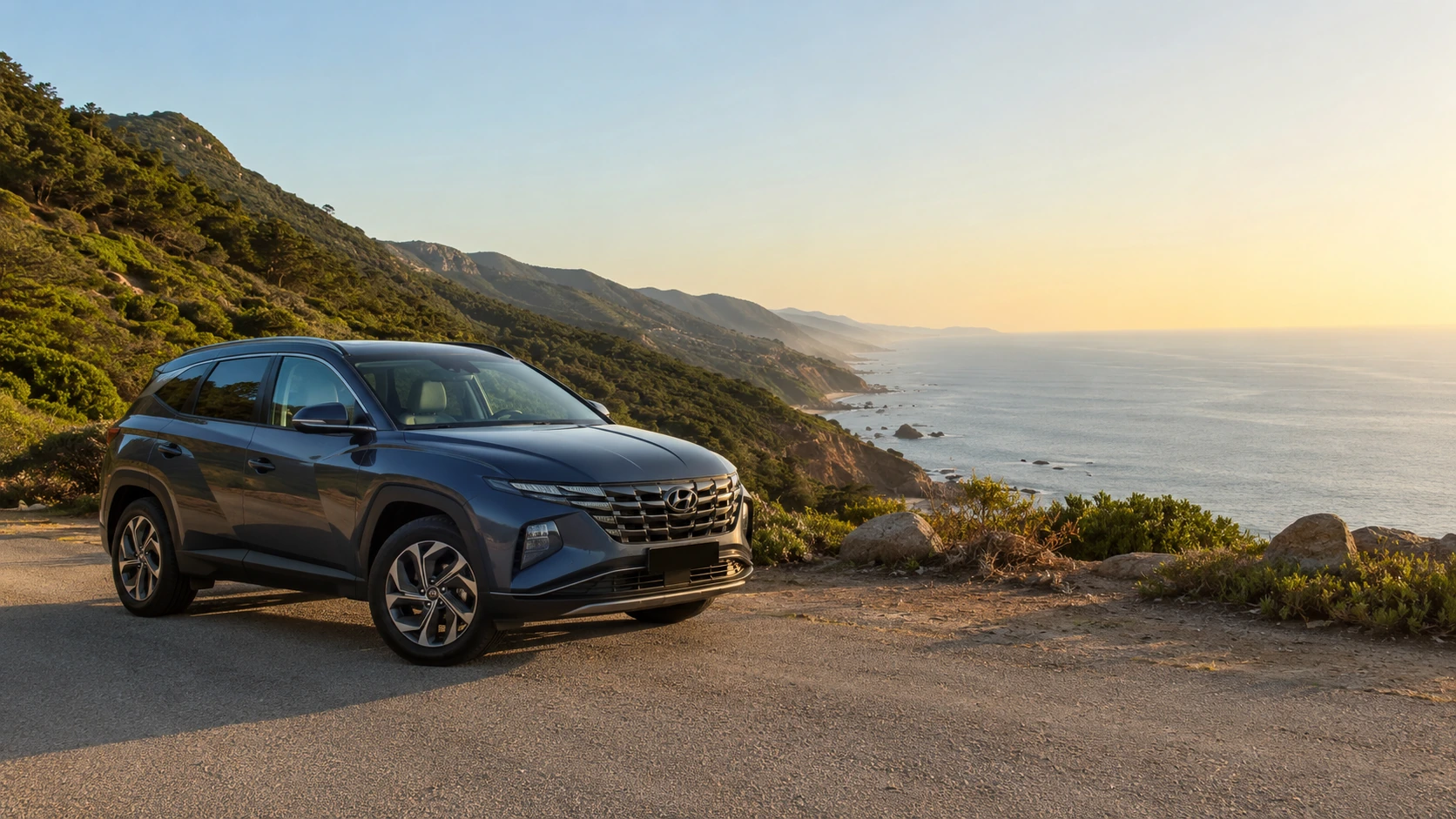 Hyundai Tucson diesel sur la route de Cap Spartel à Tanger
