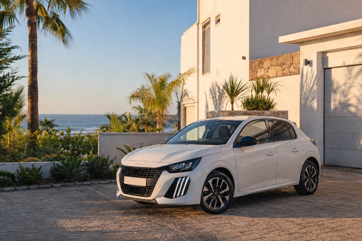 Peugeot 208 illustrant la livraison de voiture de location à Achakar