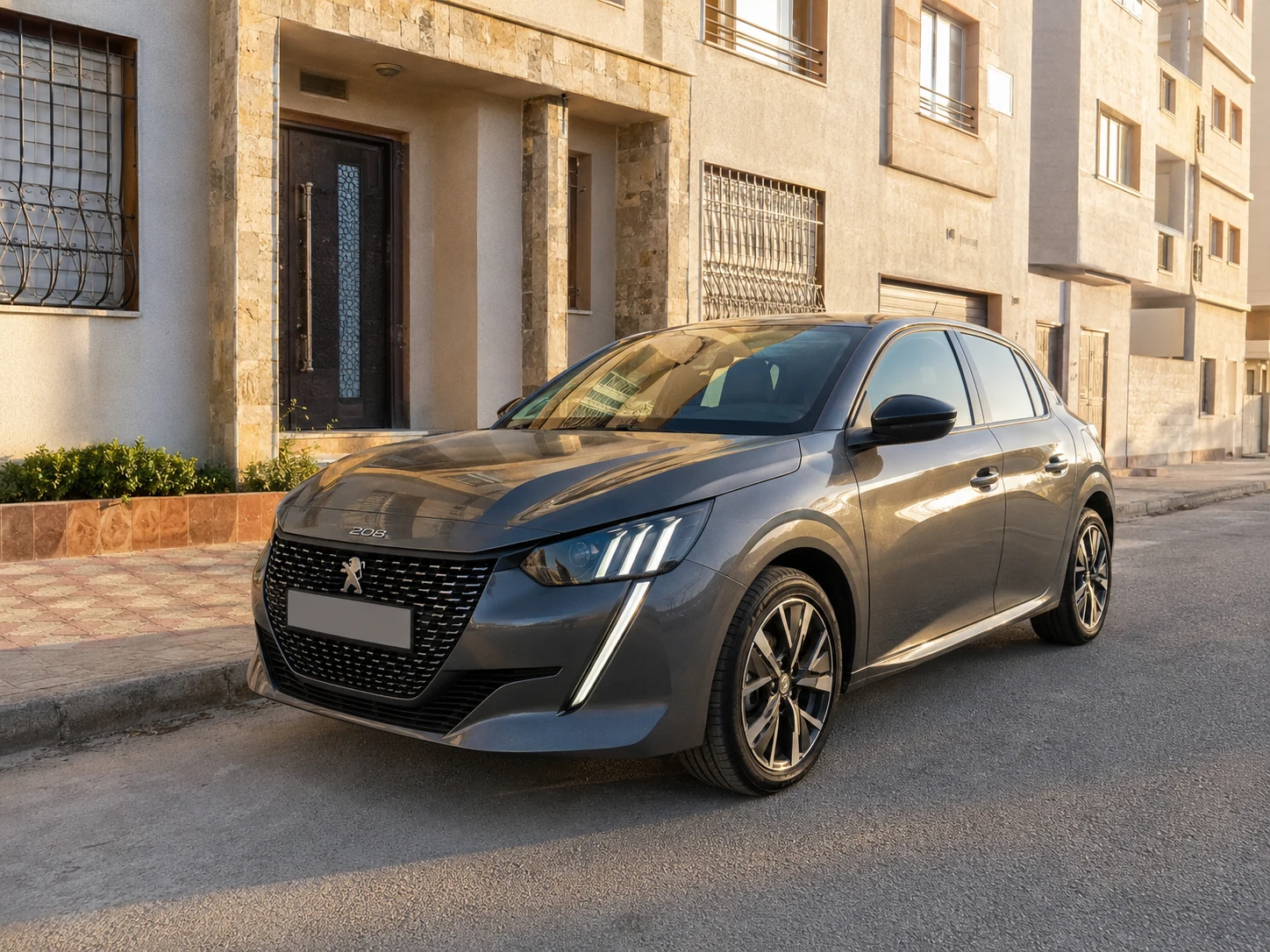 Peugeot 208 hybride prête pour une location avec livraison à Bassatine Tanger