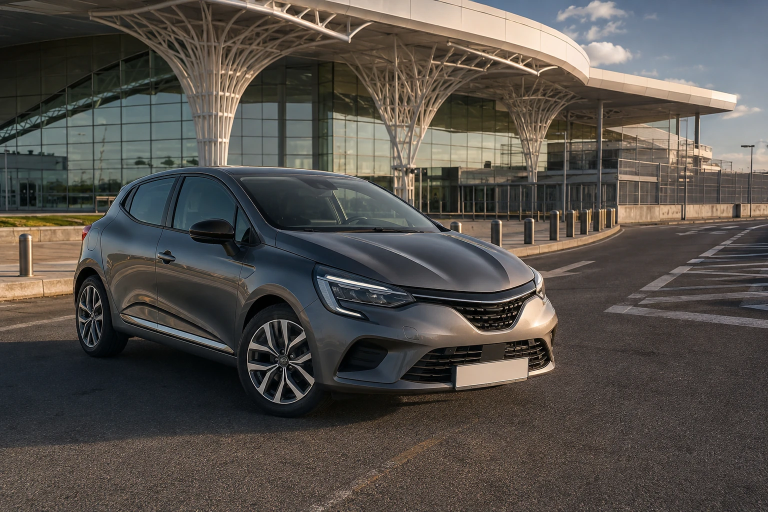 Renault Clio 5 prête pour une location courte durée à l’aéroport Tanger Ibn Battouta