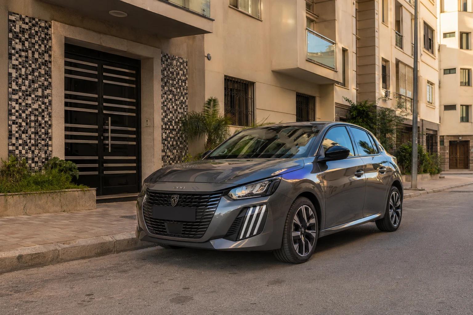 Voiture de location livrée près d’une résidence à Dchar El Aouama, Tanger