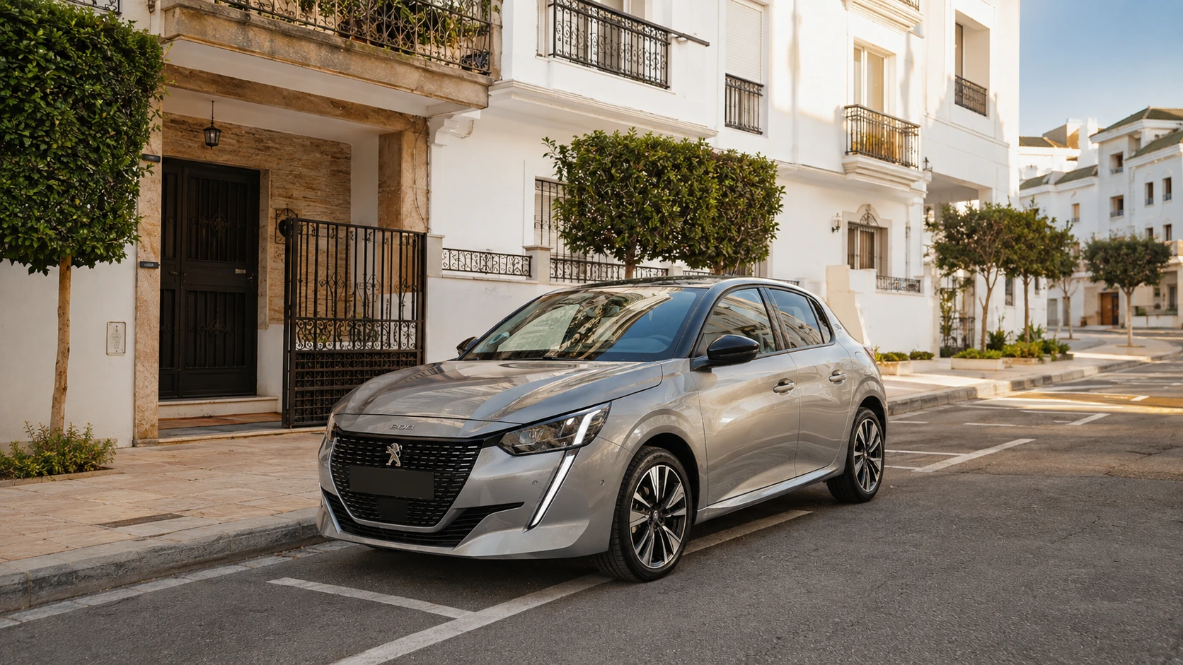 Voiture de location livrée près d'une résidence à Tanger