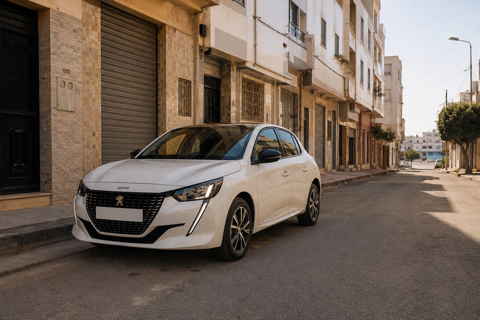 Voiture de location livrée dans le secteur de Mabrouka à Tanger