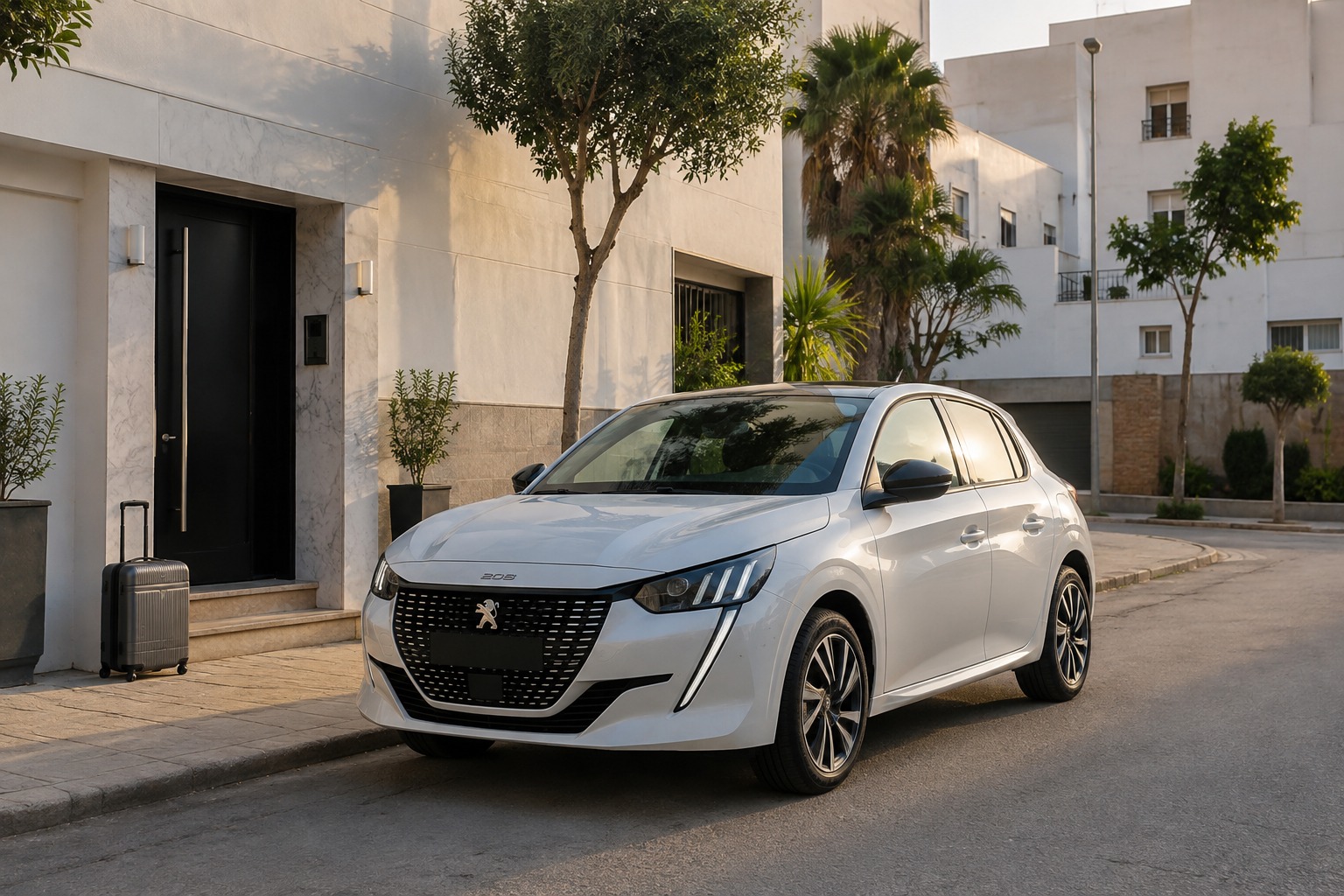 Voiture livrée près d’un hébergement à Sidi Hssain, Tanger