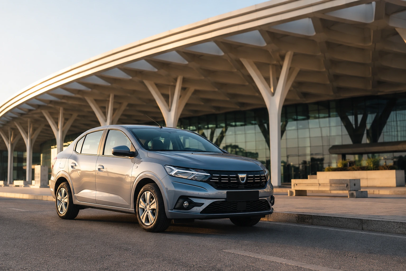 Dacia Logan près de la gare Tanger-Ville pour une location de berline