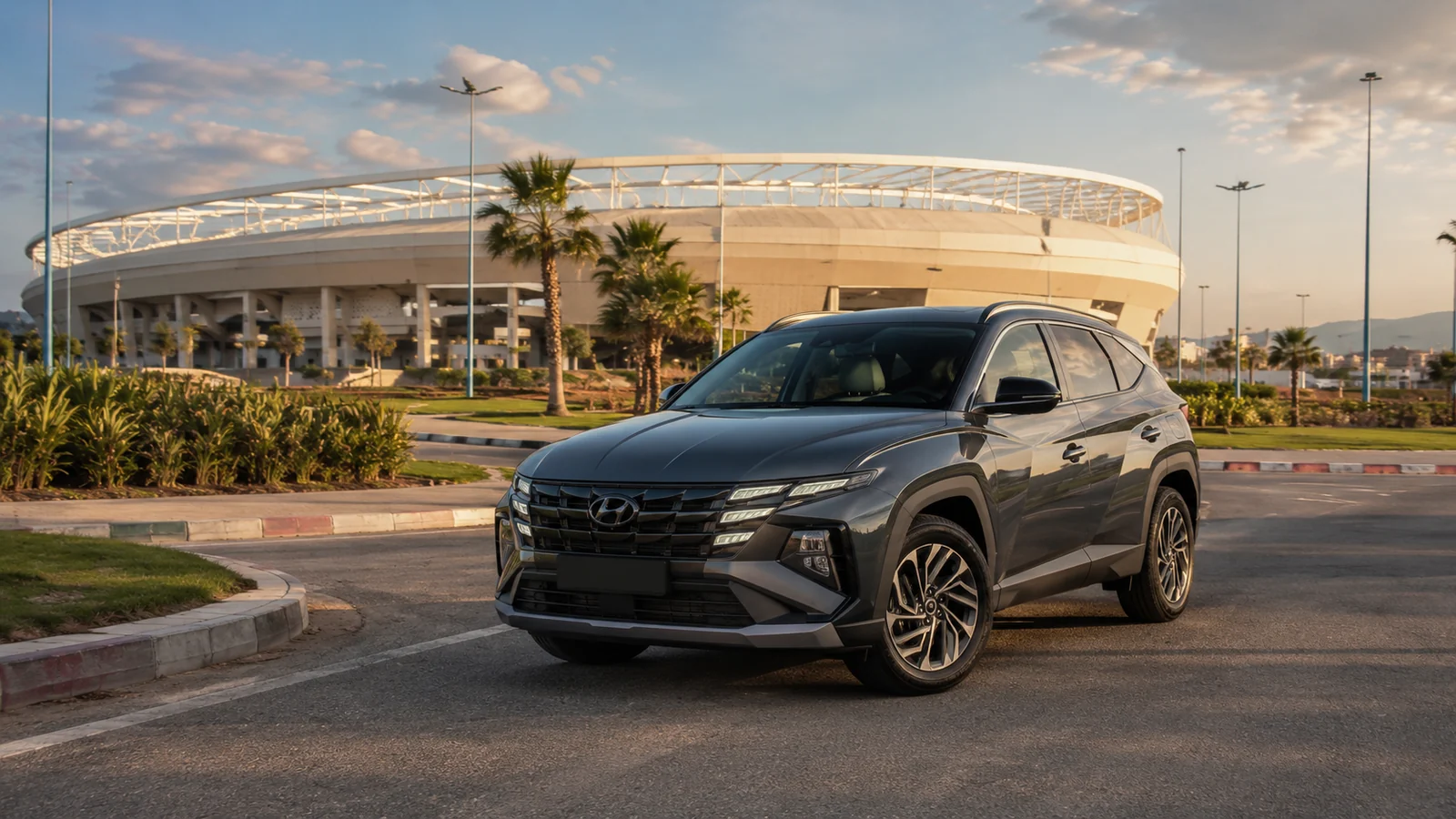 Hyundai Tucson de location près du Grand Stade de Tanger depuis Badriouyene