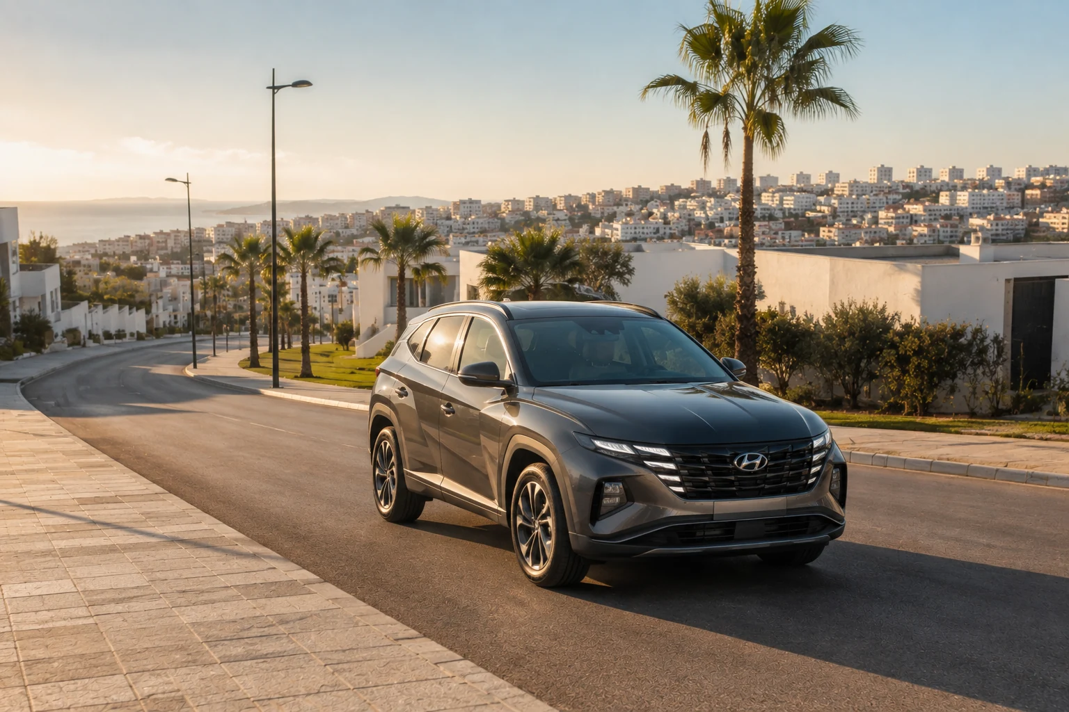 Hyundai Tucson en location pour déplacements depuis Manar à Tanger