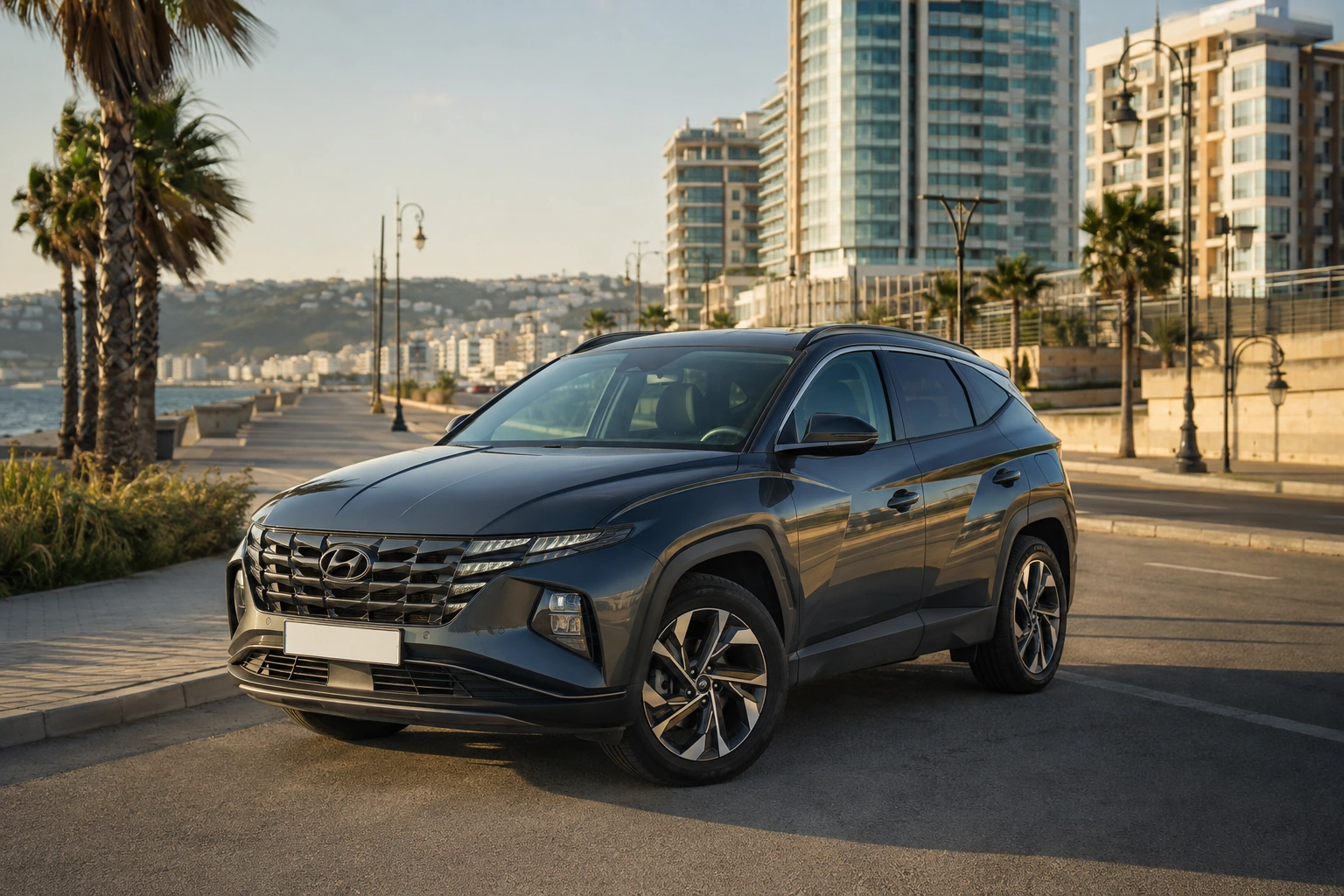 Hyundai Tucson de location à Malabata pour visiter Tanger et ses environs
