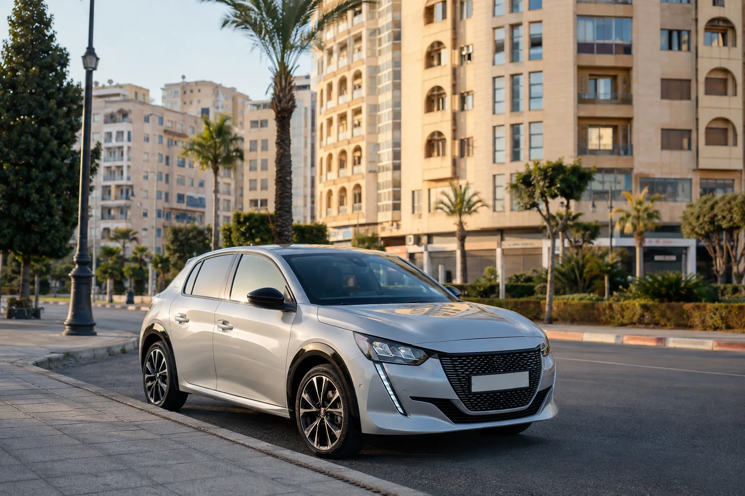 Peugeot 208 hybride automatique de location à Boukhalef, Tanger