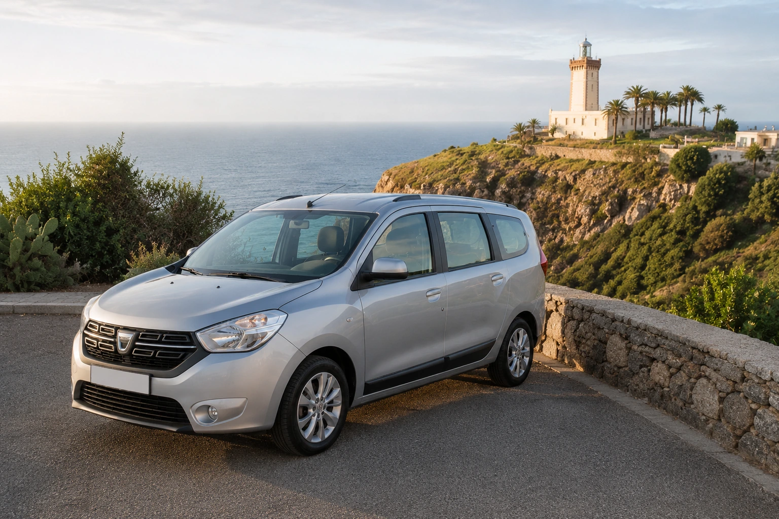 Monospace familial Dacia Lodgy près de Cap Spartel à Tanger