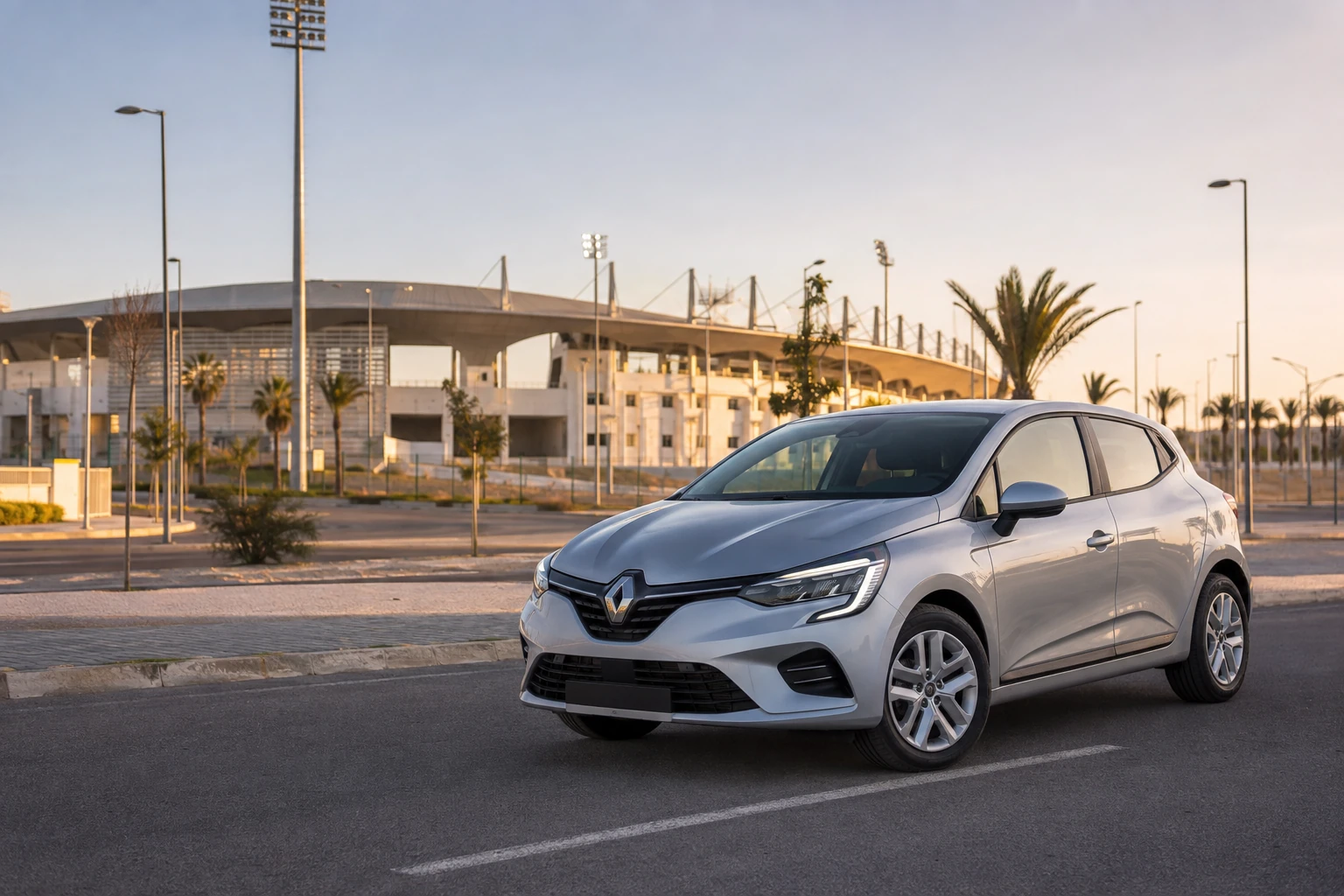 Renault Clio 5 de location près du Grand Stade de Tanger à proximité de Mesnana