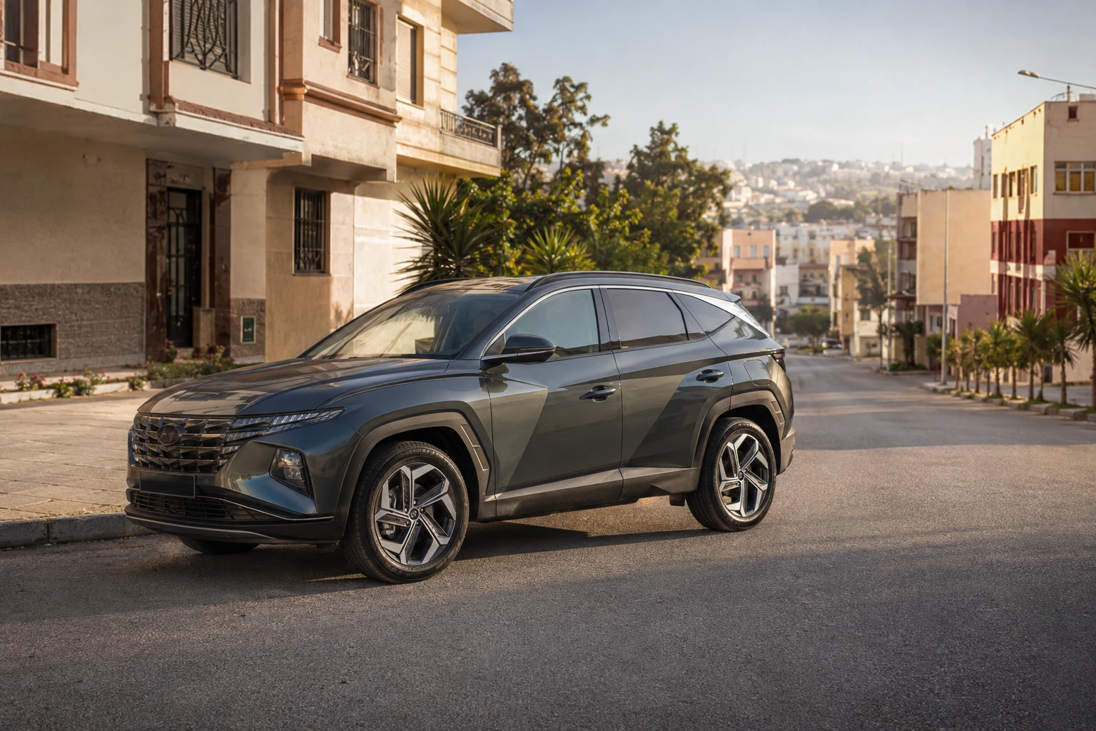 Hyundai Tucson de location dans le quartier de Mghogha à Tanger