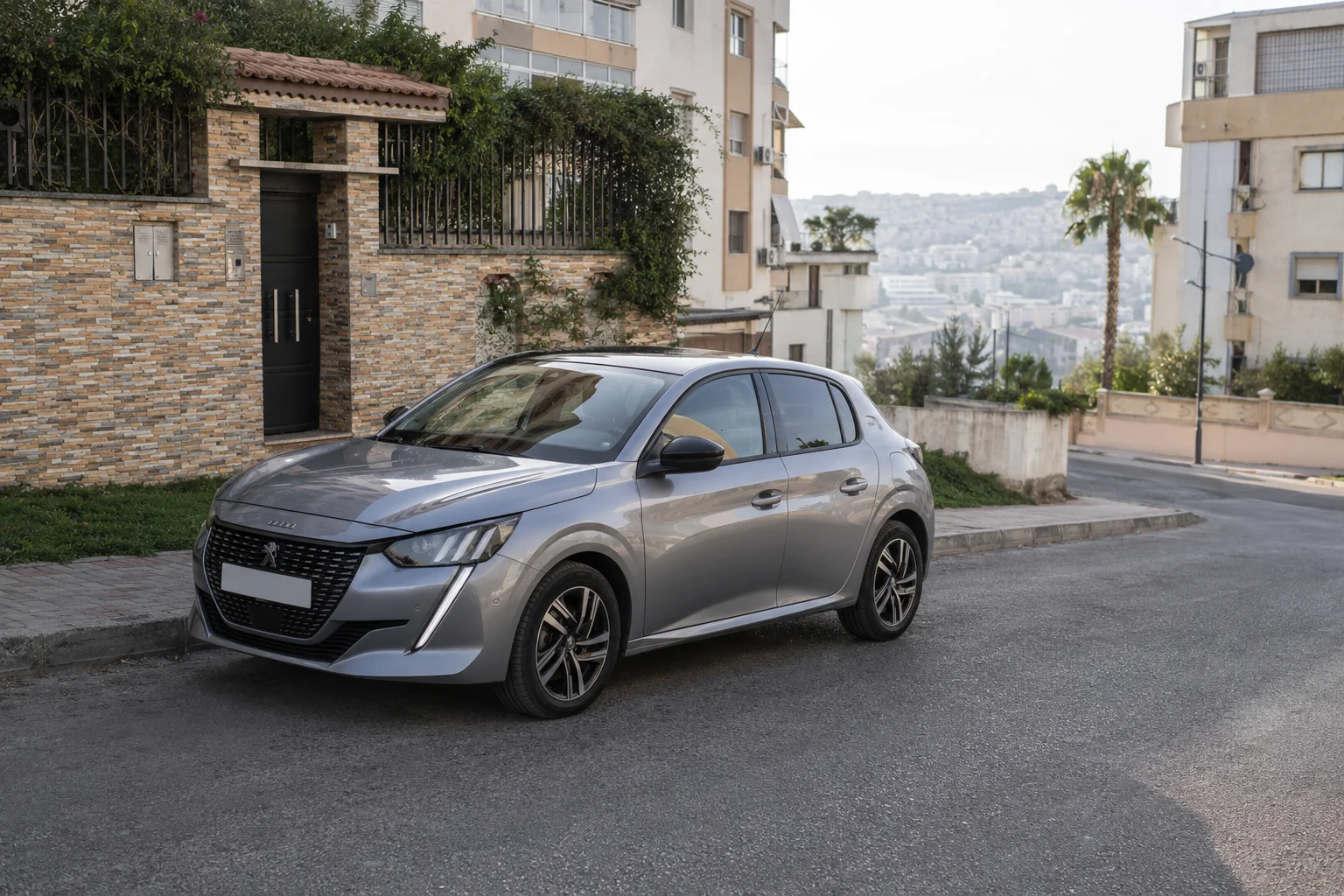 Peugeot 208 hybride en location pour déplacements quotidiens à Tanger