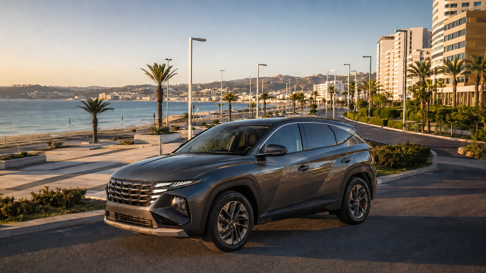 Hyundai Tucson de location sur le front de mer de Tanger