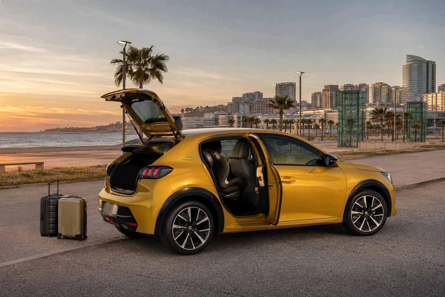 Peugeot 208 de location pour petite famille à Malabata Tanger