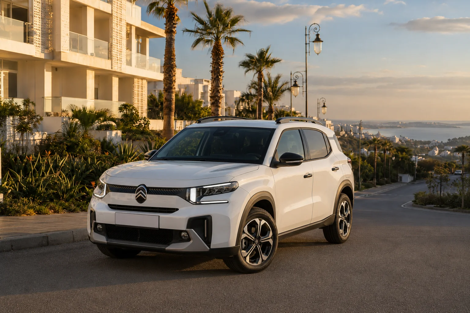 Citroën C3 Aircross de location dans l'ouest de Tanger depuis Route California